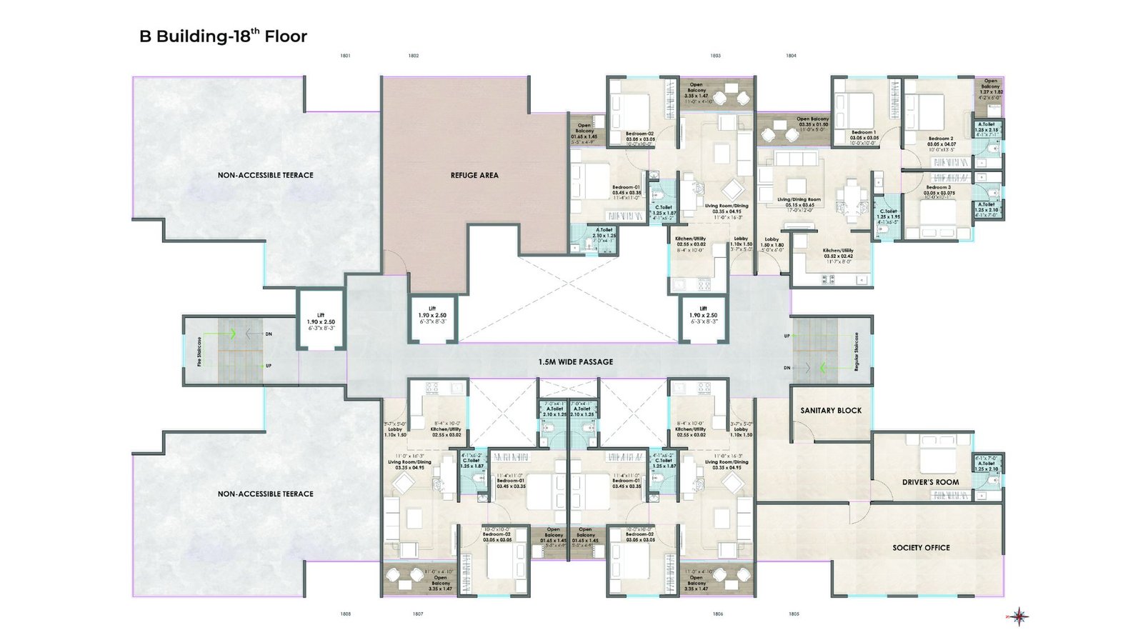 Santiago-Skymont-Typical-Floor-Plan-B-Wing-18th-Floor