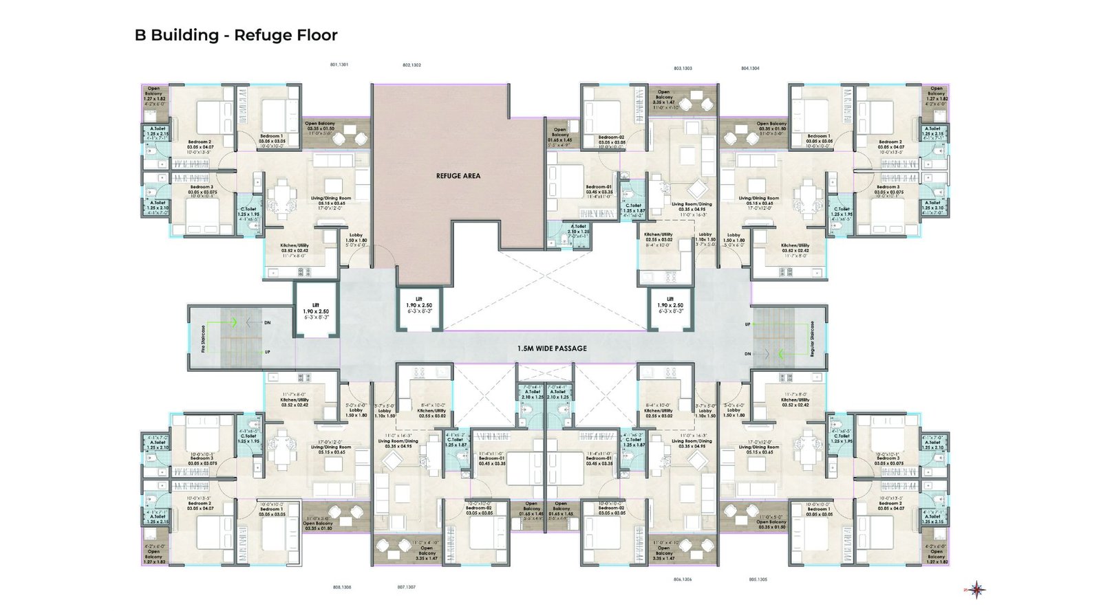 Santiago-Skymont-Typical-Floor-Plan-B-Wing-Refuge-Floor